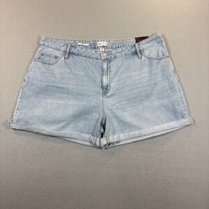 AVA & LIV Women MIdi Short High Rise Relaxed Fit Shorts 22R Blue Denim NWT
